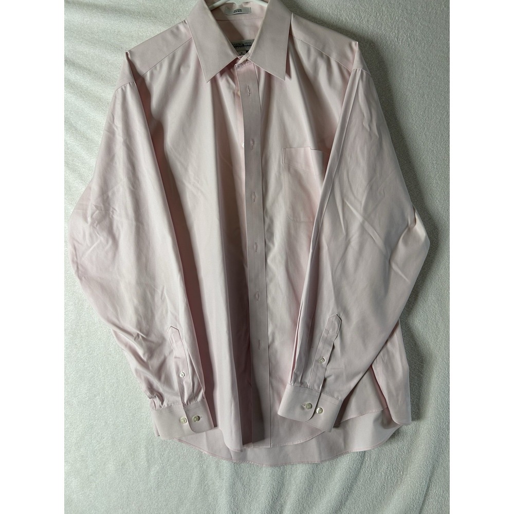 Joseph & Feiss Dress Shirt Mens 16 1/2 36/37 Pink Long Sleeve Button Up